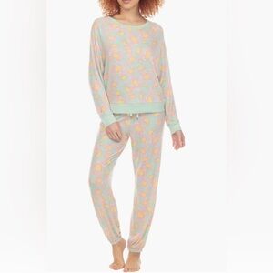 Honeydew Kelp Floral Pajama Set 2 Piece NWT XL Pink & Green
